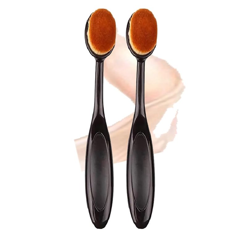 Foundointa Kabuki Makeup Brushes - 2 Pc Traceless Petal Design for Flawless Foundation Application