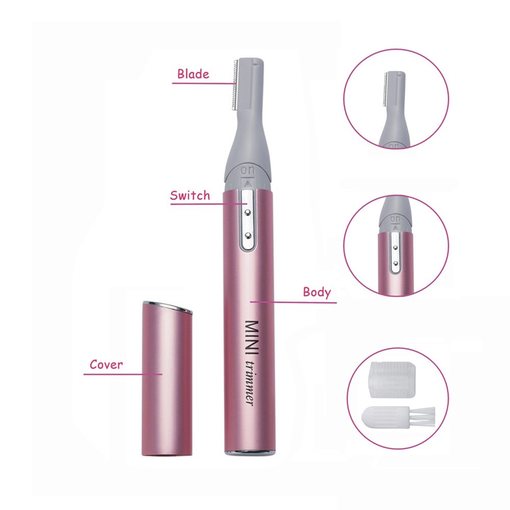 Skiennix Mini Rotatable Lady Shaver - Electric Bikini & Facial Precision Trimmer Kit | Battery Operated Hair Remover