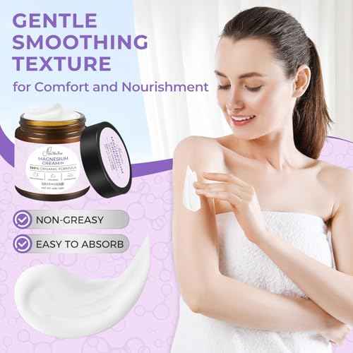 Magnesium Lotion for Sleep, Natural Magnesium Cream for Leg Cramps, Soothing Relief & Muscle Relaxation, Magnesium Butter with Coconut Oil, Shea Butter, Vitamin E, Safe for Kids, Lavender 4 oz