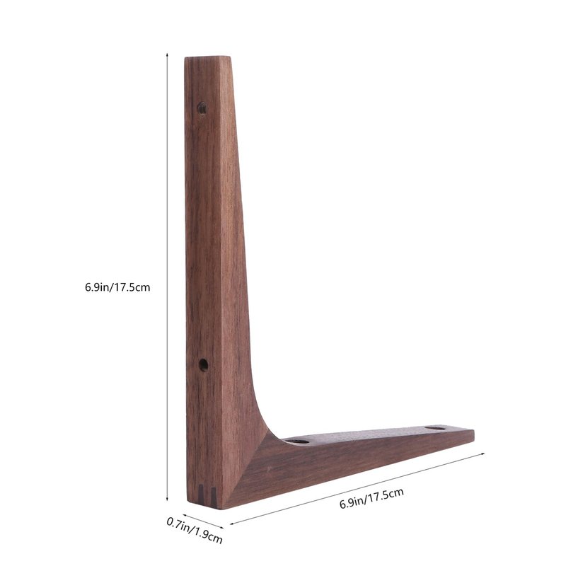 Scicalife Wooden Shelf Bracket 8In – Heavy Duty Floating Support Rustic Walnut Colour – for Wall Mounted Shelves Coffee Bar Bookshelf Decor for Solid Wood Oak Teak Shelves