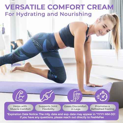 Magnesium Lotion for Sleep, Natural Magnesium Cream for Leg Cramps, Soothing Relief & Muscle Relaxation, Magnesium Butter with Coconut Oil, Shea Butter, Vitamin E, Safe for Kids, Lavender 4 oz