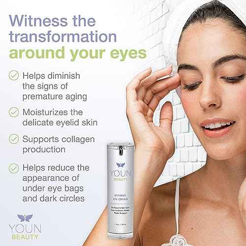 YOUN Beauty Retinol Eye Cream by Plastic Surgeon Dr. Anthony Youn | Paraben-Free Night Eye Cream with Liposomal Retinol & Hyaluronic Acid | Under Eye Cream for Hydration and Skin Firming, 1 Fl Oz