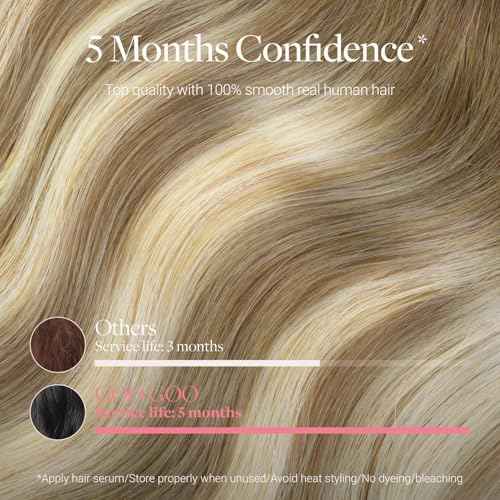 GOO GOO Tape in Hair Extensions Human Hair, 3/8/613 Walnut Brown to Ash Brown and Bleach Blonde, 8cm Wide Tape, 18inch 10pcs 50g, Tape Weft Hair Extensions, Real Human Hair, Seamless Tape in