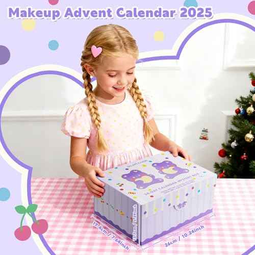 Glam Code 24 Day Makeup Advent Calendar 2025, Beauty Makeup Gift Set for Teen Girls & Adlut Women, Christmas Countdown Calendar Holiday Surprise Full Cosmetic Kit (Purple)