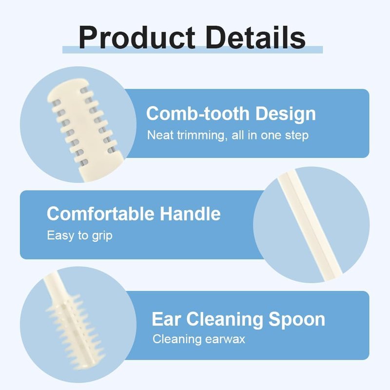 Nasal Hair Trimmer - 360° Rotating Manual Nose Hair Cutter with Soft Brush | Portable & Easy to Use (Beige, 3 PCS)
