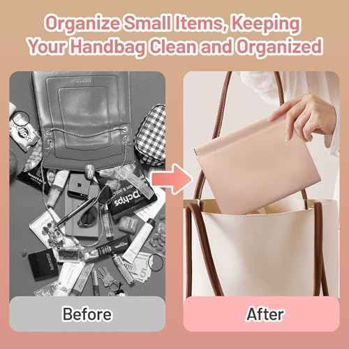 7.09¡Èx5.51¡È Small Pouches for Purse, 4PCS Cute Magnetic Mini Makeup Bag, Purse Organizers for Inside Large Storages, Organize Cosmetic, Lipstick, Jewelry,Coins in Women's Handbag