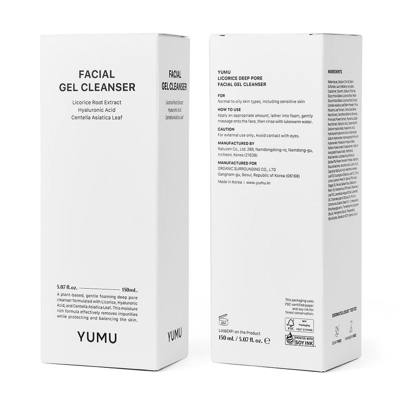 Licorice Deep Pore Facial Cleanser - Hydrating Gel with Centella Asiatica & Ceramide NP | 150ml/5.07 fl. oz.