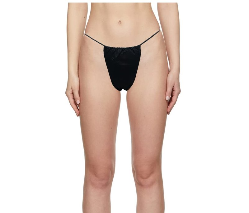 LIFESOFT 100 PCS Disposable Thong Panties Womens Spray Tanning Wraps Black