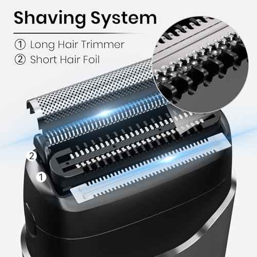Ufree Foil Shaver for Men,? Electric Razor with 2 Foil Heads, IPX7 Waterproof Electric Shaver, Wet Dry Cordless Razor, Chargeable Portable Shavers for Men, Silver