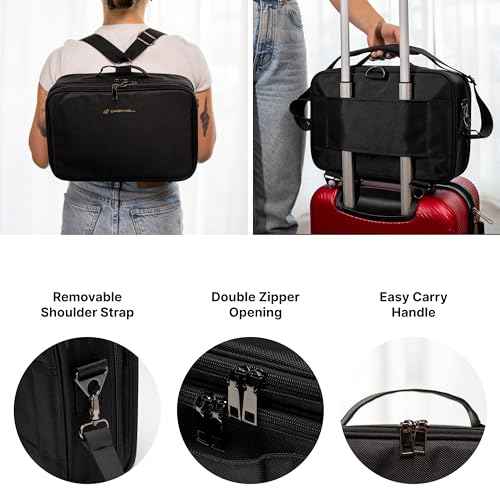 |Not Made In China| Makeup Bag Travel Case, Train Case for Cosmetics, Portable Beauty Organizer, Cosmetic Storage Bag With Adjustable Dividers For Make Up and Brushes