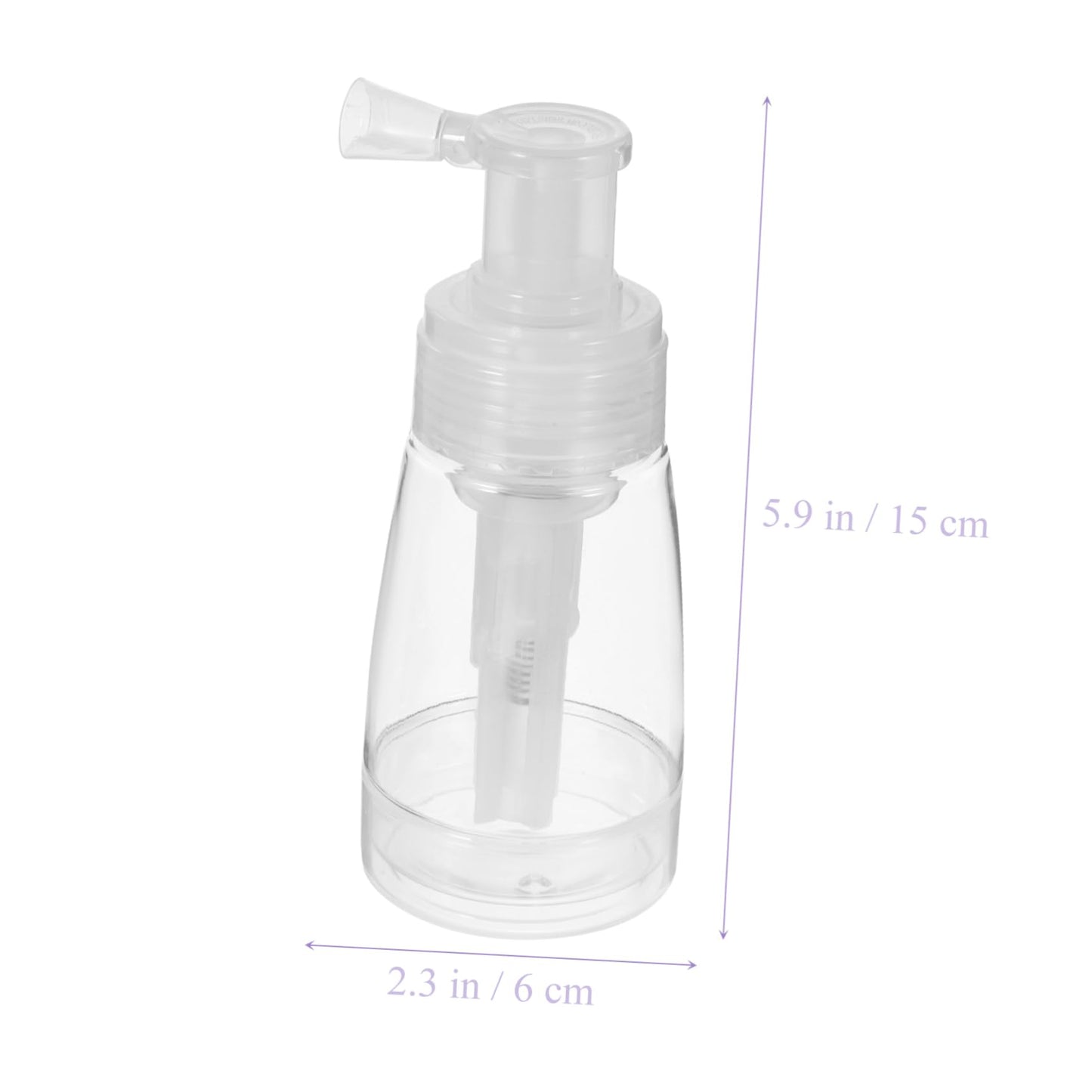 Uonlytech Transparent Powder Spray Bottles 5.90 Inch Refillable Dry Powder Puffers with Locking Nozzle for Hair Styling Barber Salon Travel Use 2-Pack