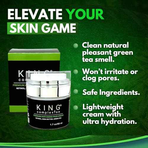 Black Mens Organic Anti Aging Face Cream - Premium - Lightweight - Non Greasy - Easy Pump Jar - Won't Irritate - All Skin Types - Black Owned - Mens Face Moisturizer (1.7 oz)