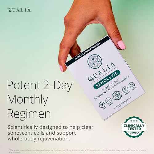 QUALIA LIFE SCIENCES Senolytic Supplement, Fisetin, Quercetin, Piperlongumin & More, Aging Supplement - Supports Optimal Cell Repair & Rejuvenation, Naturally Eliminate Zombie Cells, 1 Month Supply