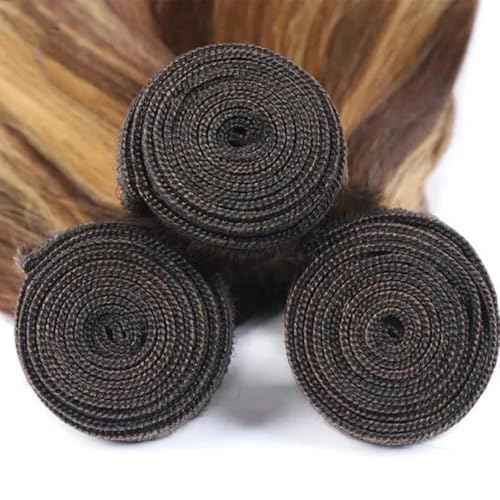 Human Hair Bundles P4/27# Color Body Wave Bundles Human Hair Unprocessed Brazilian Virgin 26 28 30 Inch 3 Bundles Quick Weave Human Hair Extensions (P4/27# Body Wave, 26 28 30)