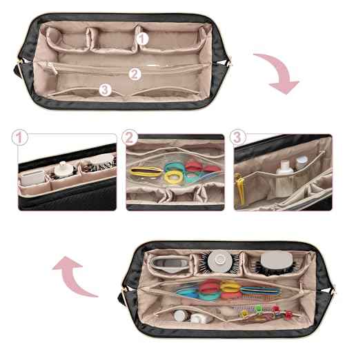 Fasrom Travel Case Compatible with Shark Flexstyle Hair Dryer, Wide-open Hair Tools Bag Compatible with Dyson Airwrap Attachments Storage for Women Travel Essentials, Black (Patent Design, Bag Only)
