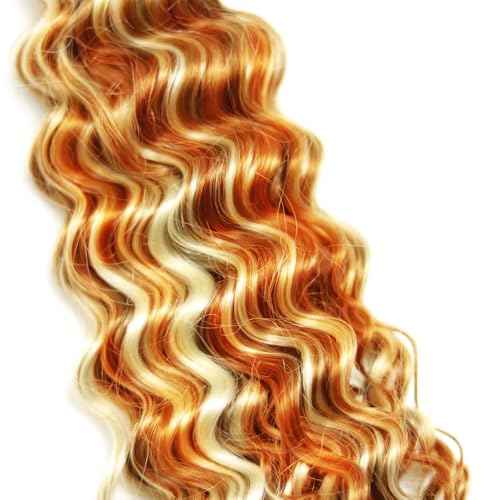 30 32 34 Inch Ginger Bundles Human Hair Deep Wave Bundle P350/613 Highlight Blonde 3 Bundles 300g/Pack Unprocessed Brazilian Virgin Hairs Double Weft Weaves Hair Extensions