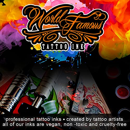 World Famous Tattoo Ink - Rocker Black Tattoo Ink - Professional Tattoo Ink & Tattoo Supplies - Skin-Safe Permanent Tattooing in Bold Shades - Vegan & Non-Toxic (8 oz)