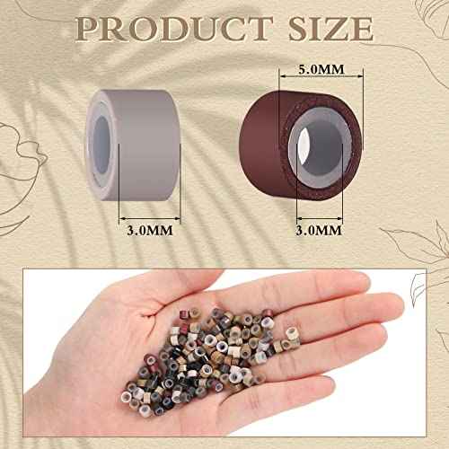 4500 Pcs Beads for Hair Extensions 5 mm Silicone Lined Beads Microlink Rings Human Hair Extension Tools, 9 Colors