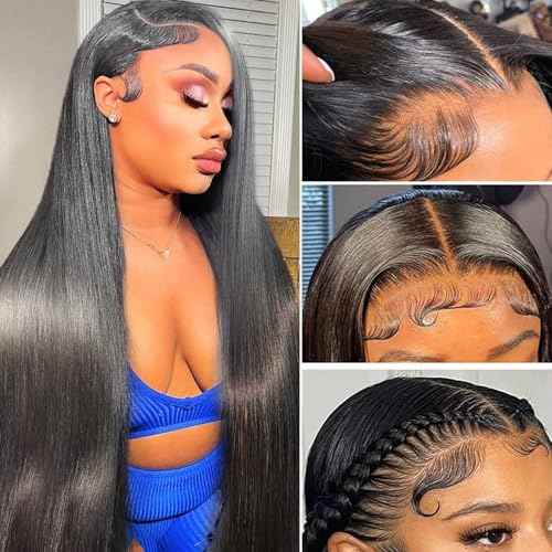 13x6 Straight Lace Front Wigs Human Hair Wig 250 Density 15A Raw HD Lace Frontal Wigs for Women 22 Inch