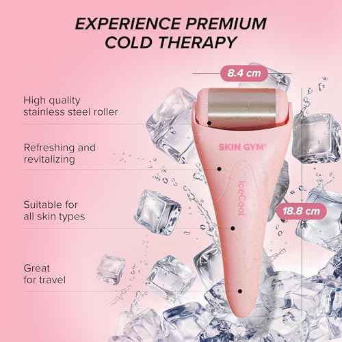 SKIN GYM IceCool Ice Roller, Stainless Steel Cryo Facial Tool for Puffiness and Redness Relief
