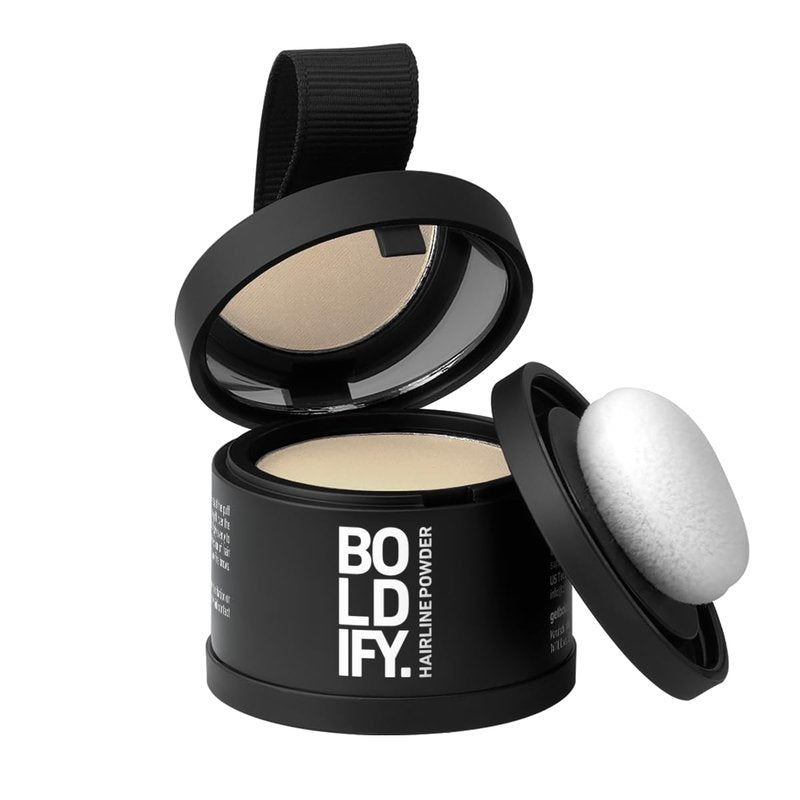 BOLDIFY Hairline Powder - Water-Resistant Root Touch Up Hair Color for Gray Coverage - 24-Hour Stain-Proof, Mess-Free Hair Powder for Thinning Hair - Light Blonde