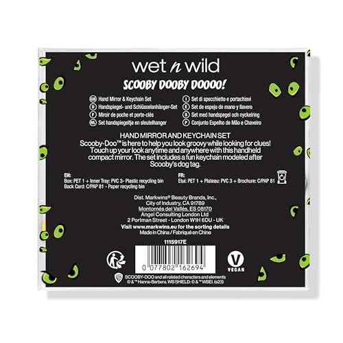 wet n wild Scooby Doo Collection, Versatile Portable Hand Mirror & Keychain Set, Comfort-Grip Handle - Scooby Dooby Doooo!