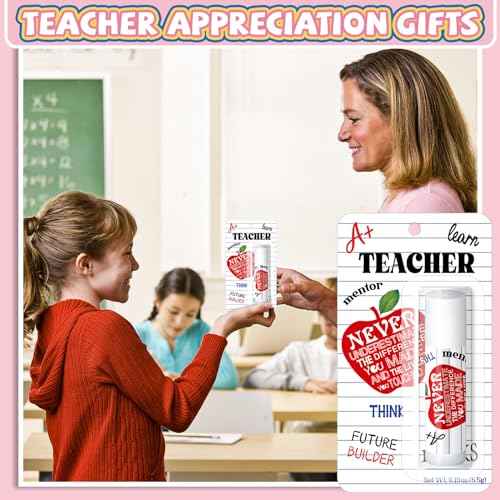 5 Pack Christmas Teacher Appreciation Gifts Bulk Lip Balms Employee Staff Appreciation Teacher Staff Team Thank You Gift Bulk Christmas Party Favors for Xmas Stocking Stuffers for Women Men (Classic)