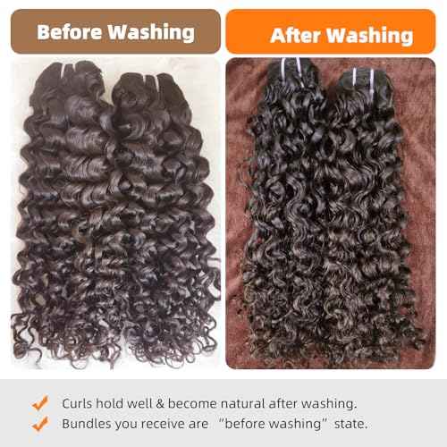 Clytie Raw One Donor Natural Brown Curly Bundle Human Hair, 5 Years Lasting Tight Curly Bundle Human Hair Dark Brown Real Unprocessed Virgin Human Hair Deep Curly Weave Sew in 1 Single 16 Inches