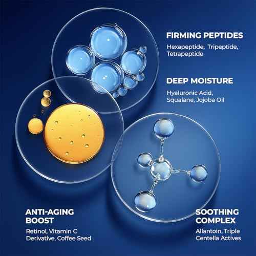 6 in 1 Face Cream for Men: Anti-Aging Mens Moisturizer - Firming Peptide & Hyaluronic Acid & Squalane - Wrinkles Cream Eye Bag Treatment for Men