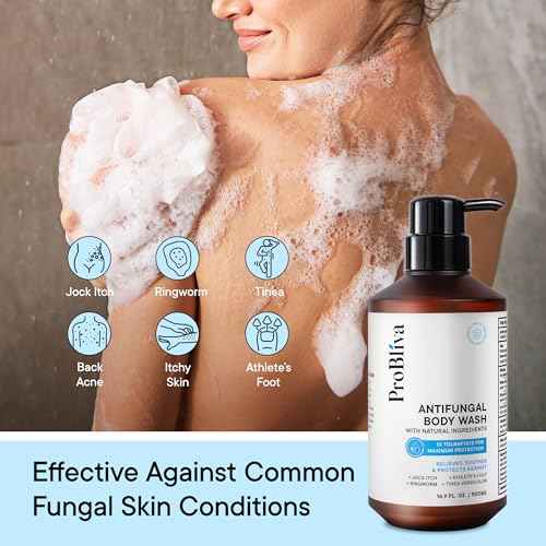 Antifungal Body Wash Treatment Soap ? Antibacterial Wash for Jock Itch, Ringworm, Back Acne, Tinea & Foot Odor ? Medicated Skin Relief Cleanser Gel with Tea Tree Oil & Tolnaftate for Men and Women