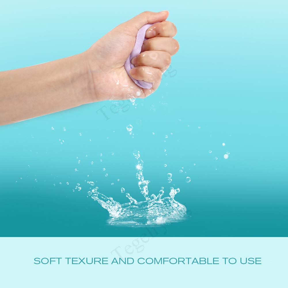 Tegelrying Facial Sponge Compressed,60 Pcs PVA Professional Makeup Removal Wash Round Face Sponges Spa Pads Exfoliating Cleansing for Women,Purple