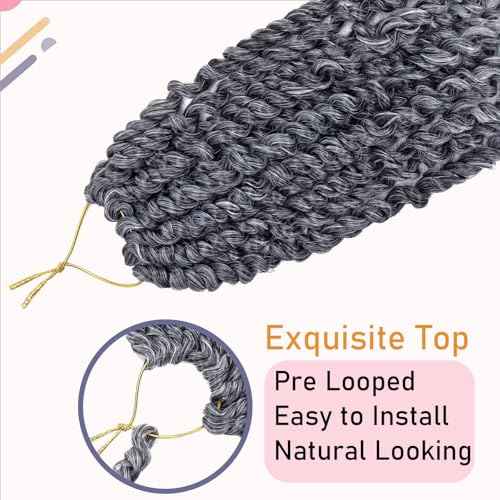 LOSMOEER 8 Packs Passion Twist Hair 10 Inch Ombre Gray Pre-twisted Passion Twist Crochet Hair Grey Pre-looped Crochet Braids for Women Passion Twists Braiding Hair Synthetic Hair Extensions