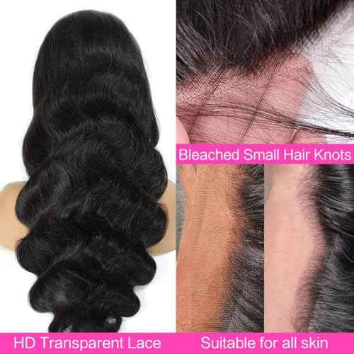 Body Wave Human Hair Wigs for Women Glueless HD Lace Front Wigs Human Hair Body Wave 180 Density Lace Frontal Wigs Human Hair Pre Plucked Body Wave 13x6 Lace wigs 16 Inch