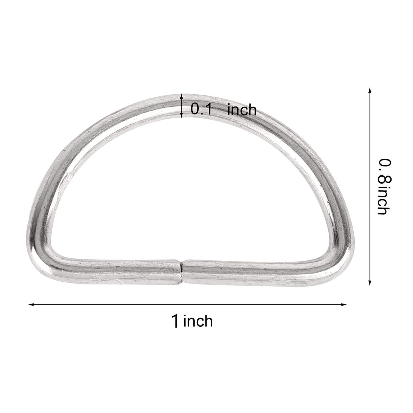 BTYMS 150 Pieces Metal D Rings 1 Inch Multi-Purpose Non Welded D Ring for Purse, Keychains Belts, Dog Collar, Buckle Strap Sewing Accessories