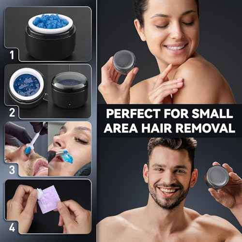 Nose Wax Kit Men and Women 100g Wax USB Fast Heat Smart Constant Temp 12 Nose Hair Sticks 3 Silicone Pots Travel Size Unisex Suitable for Different Body Parts