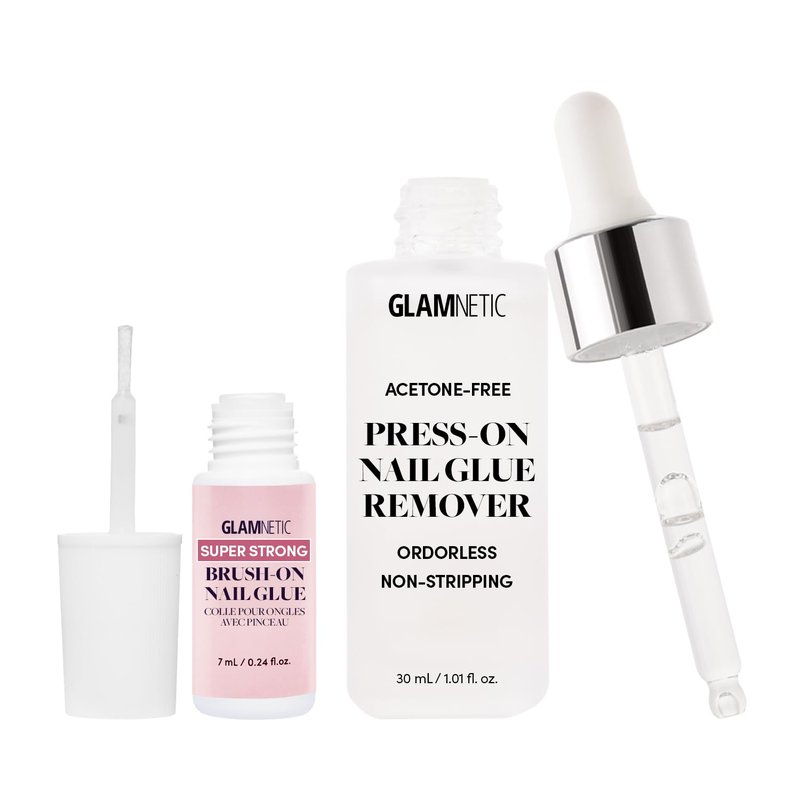 Glamnetic Brush-On Nail Glue & Odorless Remover | Super Strong, No Acetone, Gentle Formula