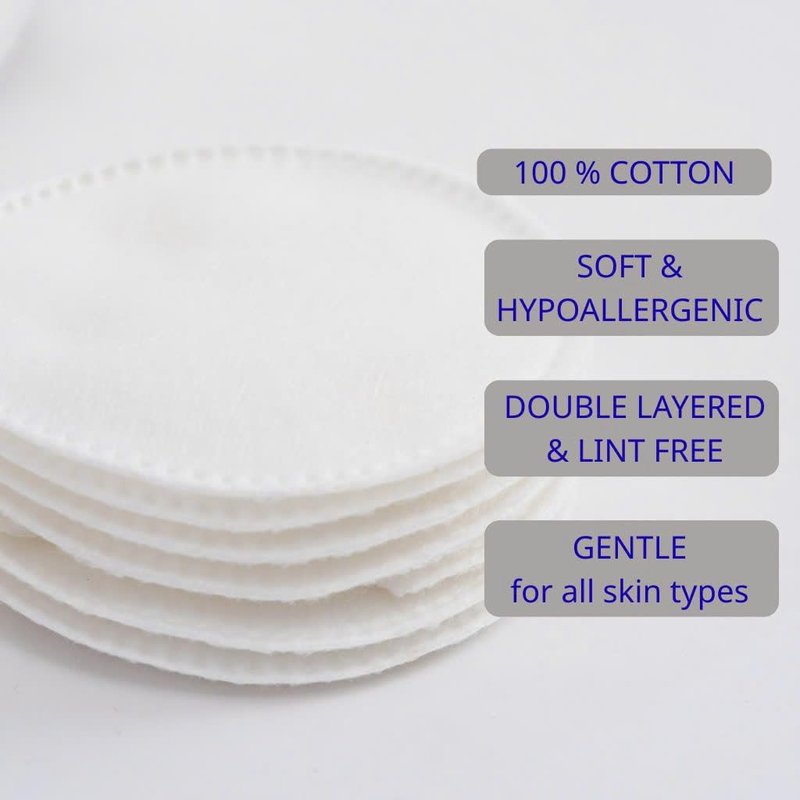 Corton Rounds for Face, Cotton Rounds (222 Count), Cotton Pads for Face, Makeup Remover Pads, 100% Cotton Absorbent and Textured Cotton Pads, Lint-Free