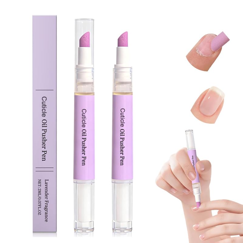 Skiennix 4-in-1 Cuticle Oil Pusher Pen - Moisturize & Strengthen Dry Nails | 2-Pack Applicator Set