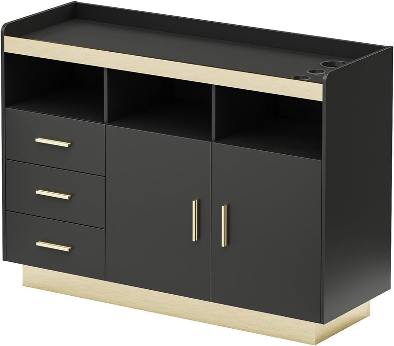 Salon Storage Cabinet - Freestanding Hair Styling Station with 3 Drawers & Hot Tool Holders | Beauty Spa Equipment