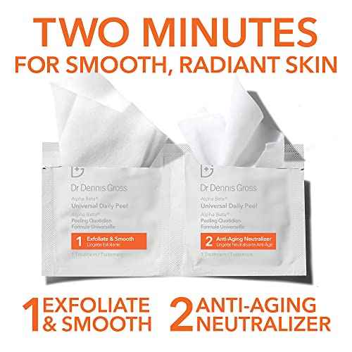Dr Dennis Gross Alpha Beta Universal Daily Peel: for Uneven Tone or Texture and Fine Lines or Enlarged Pores, (30 Treatments)