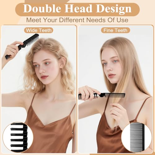 Foldable Hair Combs in Bulk, Individually Wrapped for Women and Men, Sturdy Double Tooth Hair Pocket Comb, Suitable for Travel Hotel Homeless Shelter Charity Church Black (7.8 inch, Count, 120)