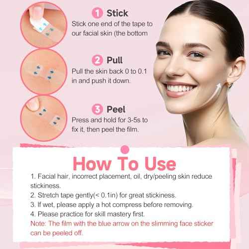 Face Lift Tape, 168PCS Face Tape, Face Lift Tape Invisible, Face Tape Lifting Invisible 8 Hours of Sustained, Perfect Facial Contouring, Visually Create A More Defined Jawline and Cheekbones