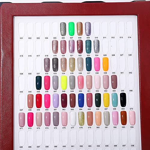 NMKL38 Luxury 308 Nail Color Chart Poly Nail UV Gel Polish Display Book with 360 Fake Nail Tips for Nail Art Salon Durable