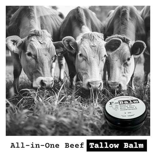 The Tallowed Truth F-Balm Tallow ? Grass-fed, Grass-finished Tallow ? 5 Ingredients Only ? Canadian-made All Purpose Tallow Balm ? Made in Canada ? Tallow for Face & Body (2 oz (2-Pack), Original)