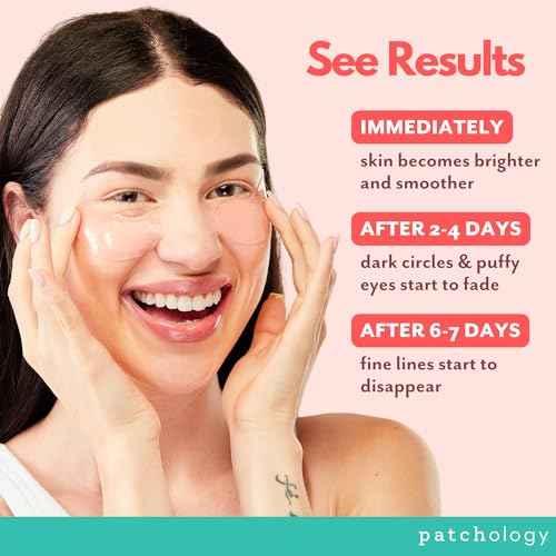 Patchology Serve Chilled Ros? Eye Gels - Eye Patches for Puffy eyes & Dark Circles, Gel Eye Patches, Under Eye Mask w/Hyaluronic Acid, Eye Treatment Products & Mini Beauty Products (15 Pairs/Jar)