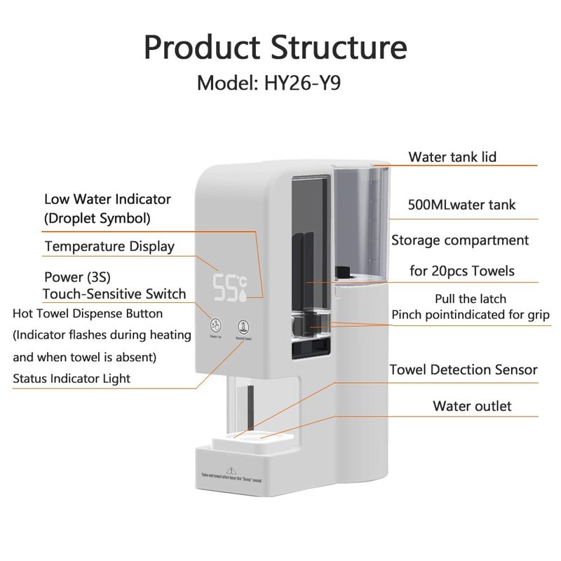 Disposable Spa hot Towel Warmer hot Towel Dispenser Towel Heater Machine（hot Towel Machine+100PCS Towels）