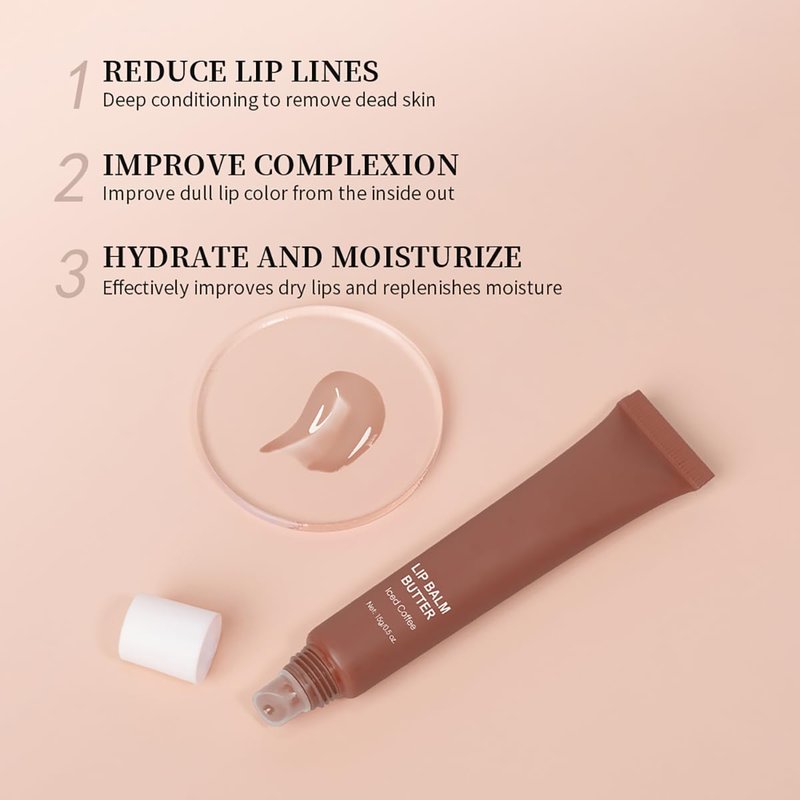 4 Colors Butter Lip Balm Lip Tint Hydrating Lip Gloss, High Shine Nude Color Hydrating Finish Lip Glow Oil 4 Flavors (01# Vanilla)