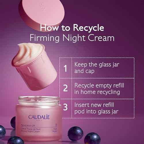 Caudalie Resveratrol-Lift Retinol Alternative Firming Night Cream Moisturizer, Refillable - 50 mL
