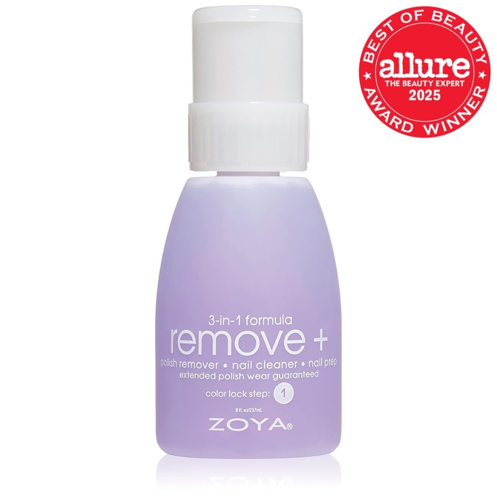 ZOYA Remove Plus 3 in 1 Formula - Liquid Polish Remover, Nail Cleaner, Nail Prep, 8 Fl Oz
