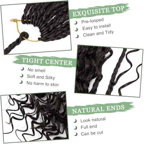 Eerya 8 Packs Boho Box Braids Crochet Hair for Black Women 10 Inch Goddess Box Braids Pre-looped Bohemian Crochet Box Braids With Curly Ends Synthetic Crochet Hair Extensions (10 inch, #4)